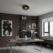 Layered Glass Flush Mount Ceiling Light – Modern Green Dome Fixture