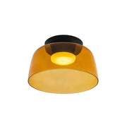 Layered Glass Flush Mount Ceiling Light – Modern Green Dome Fixture