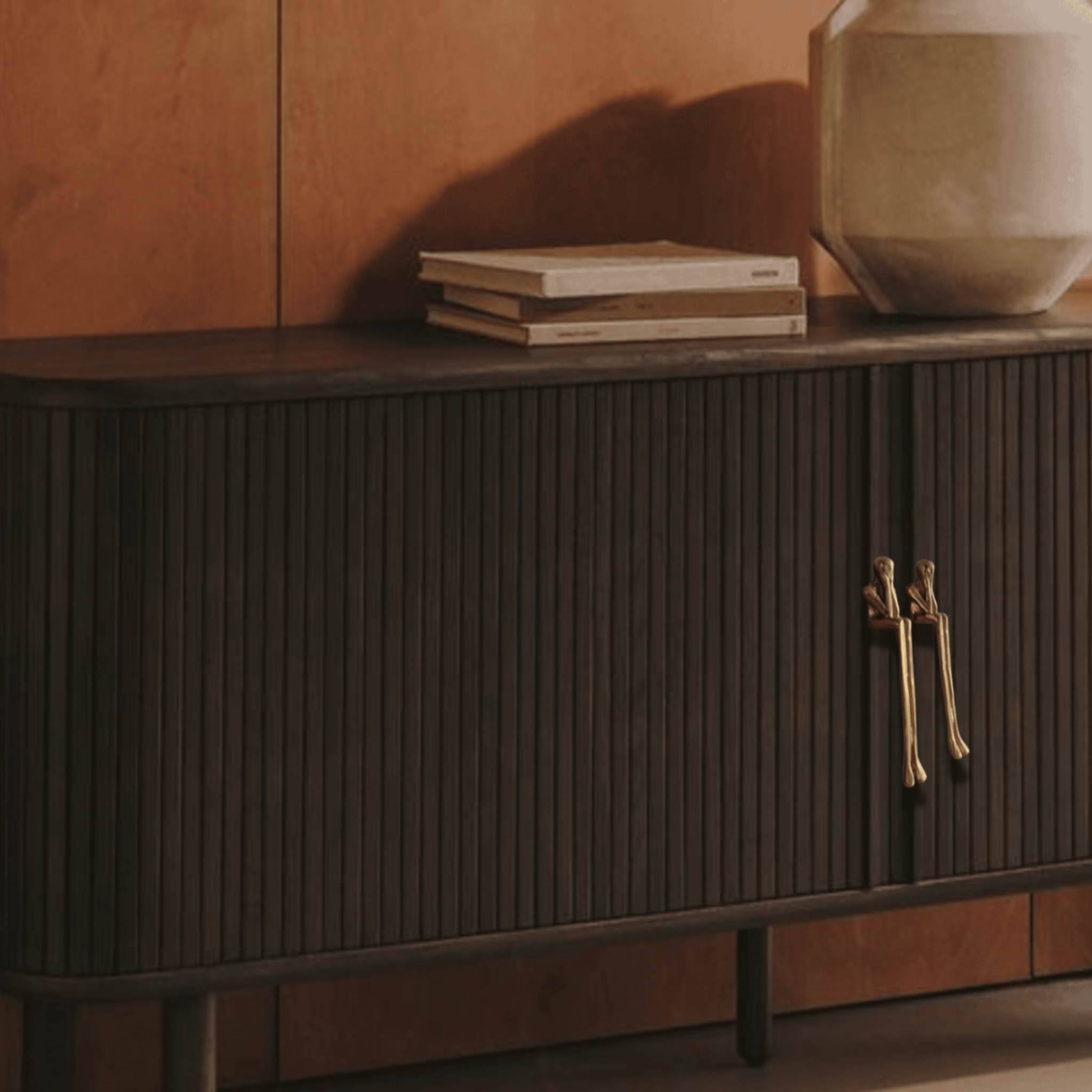 Pensive Cabinet Handle – Sculptural Brass Figure Door Pull Decorative Hardware Living Room Bedroom