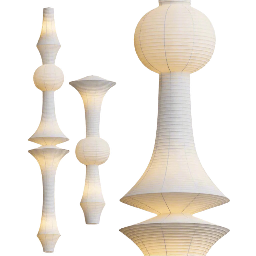 Torian Spire Pendant Light – Modern White Sculptural Hanging Ceiling Fixture Dining Room Bedroom