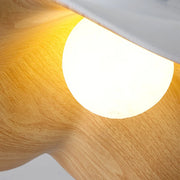 Lotus Leaf Flush Ceiling Light – Curved Wood LED Fixture