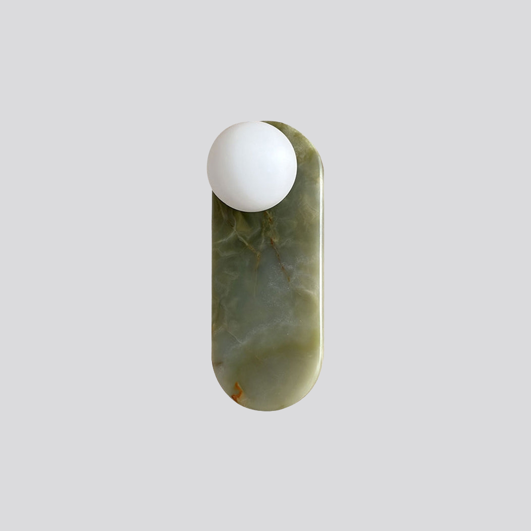 Jade Dome Wall Lamp – Natural Jade Stone Wall Lamp Warm Ambient Glow Bedroom Hallway