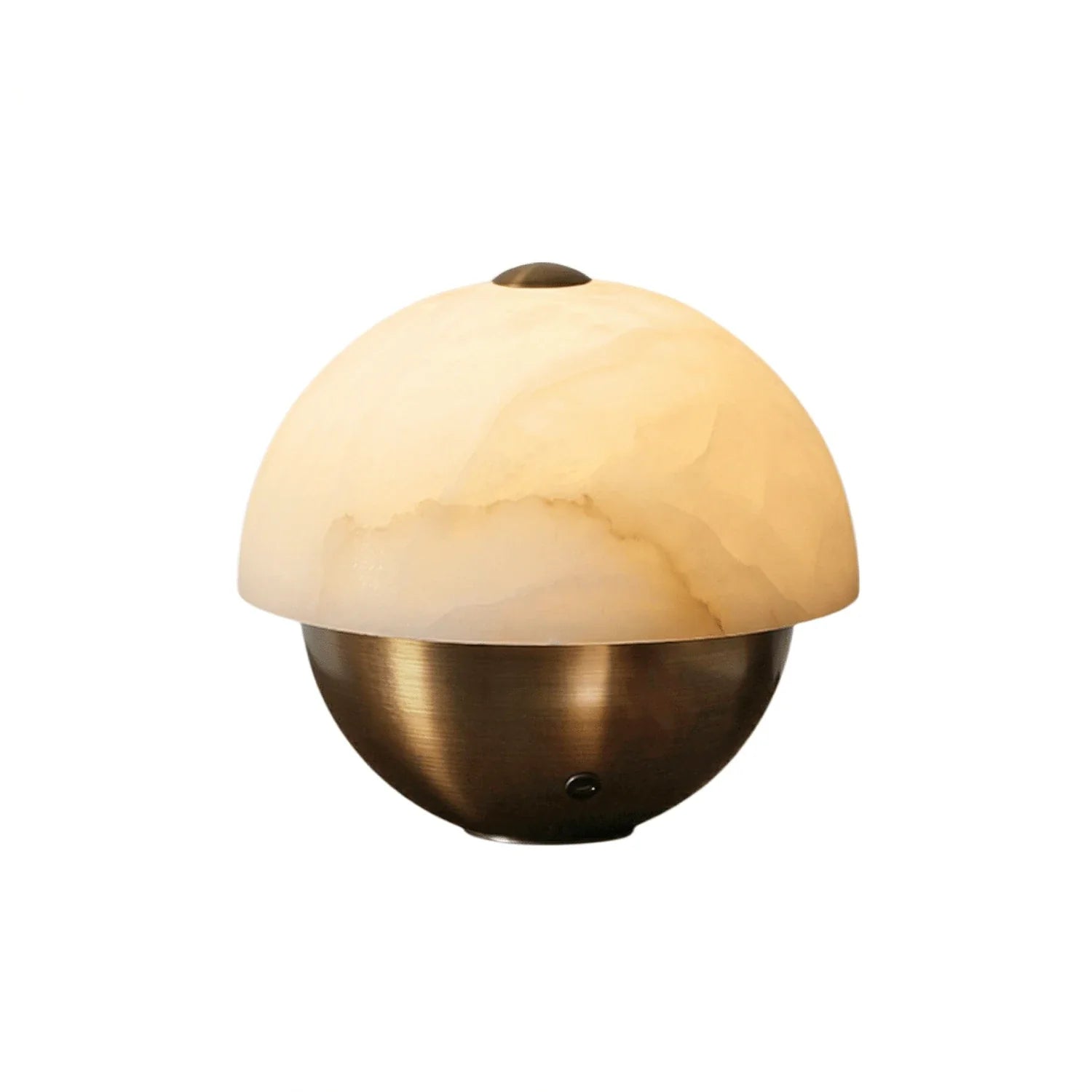 Verano Dome Table Lamp – Alabaster Glass Decorative Lighting Bedroom Living Room Accent Brass Base