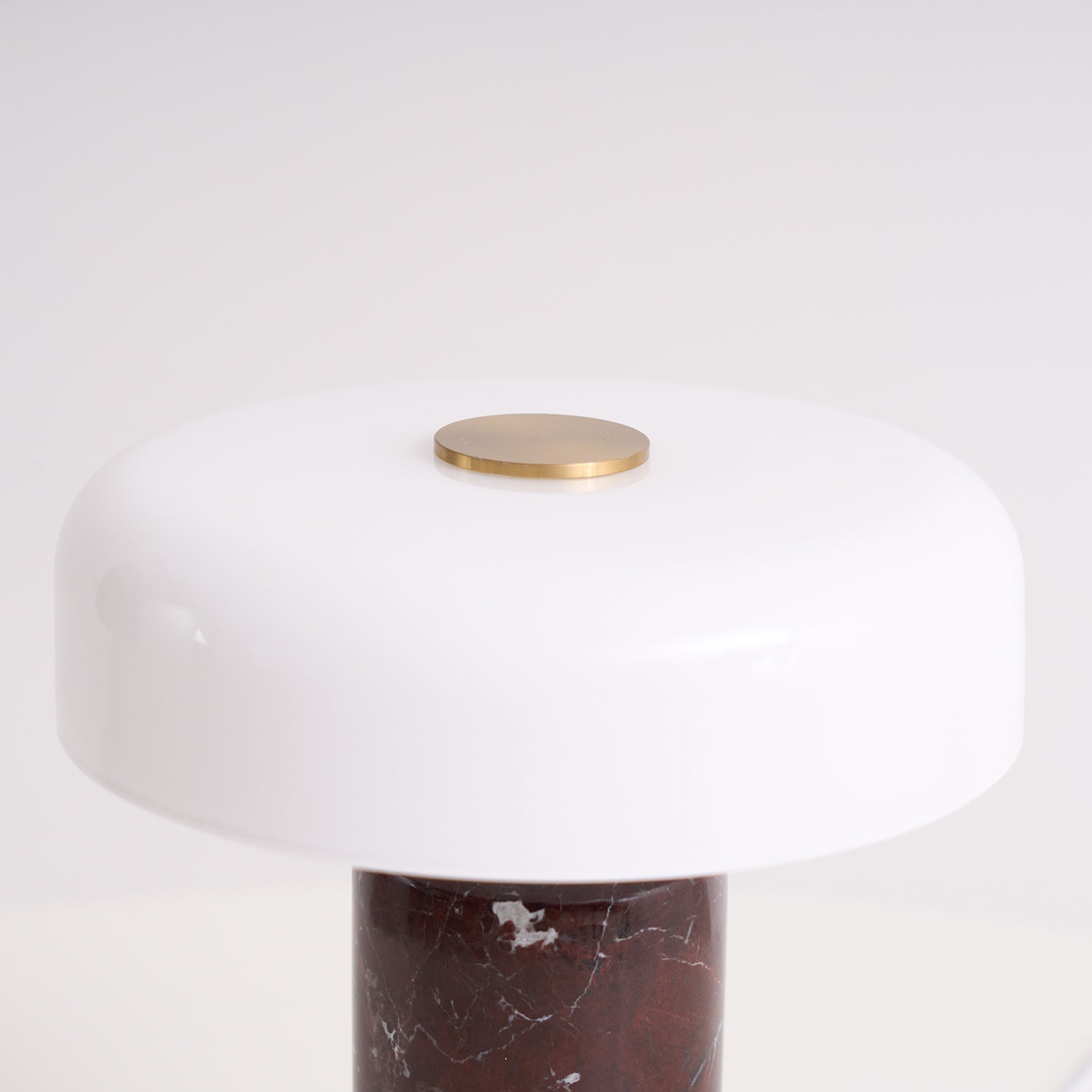 Iridescent Orb Table Lamp – Rechargeable Glass Orb Espresso Marble Base
