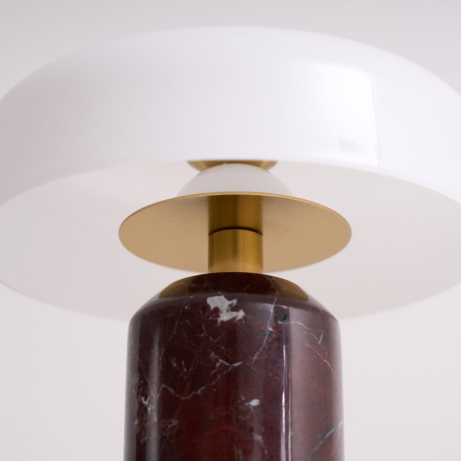 Iridescent Orb Table Lamp – Rechargeable Glass Orb Espresso Marble Base