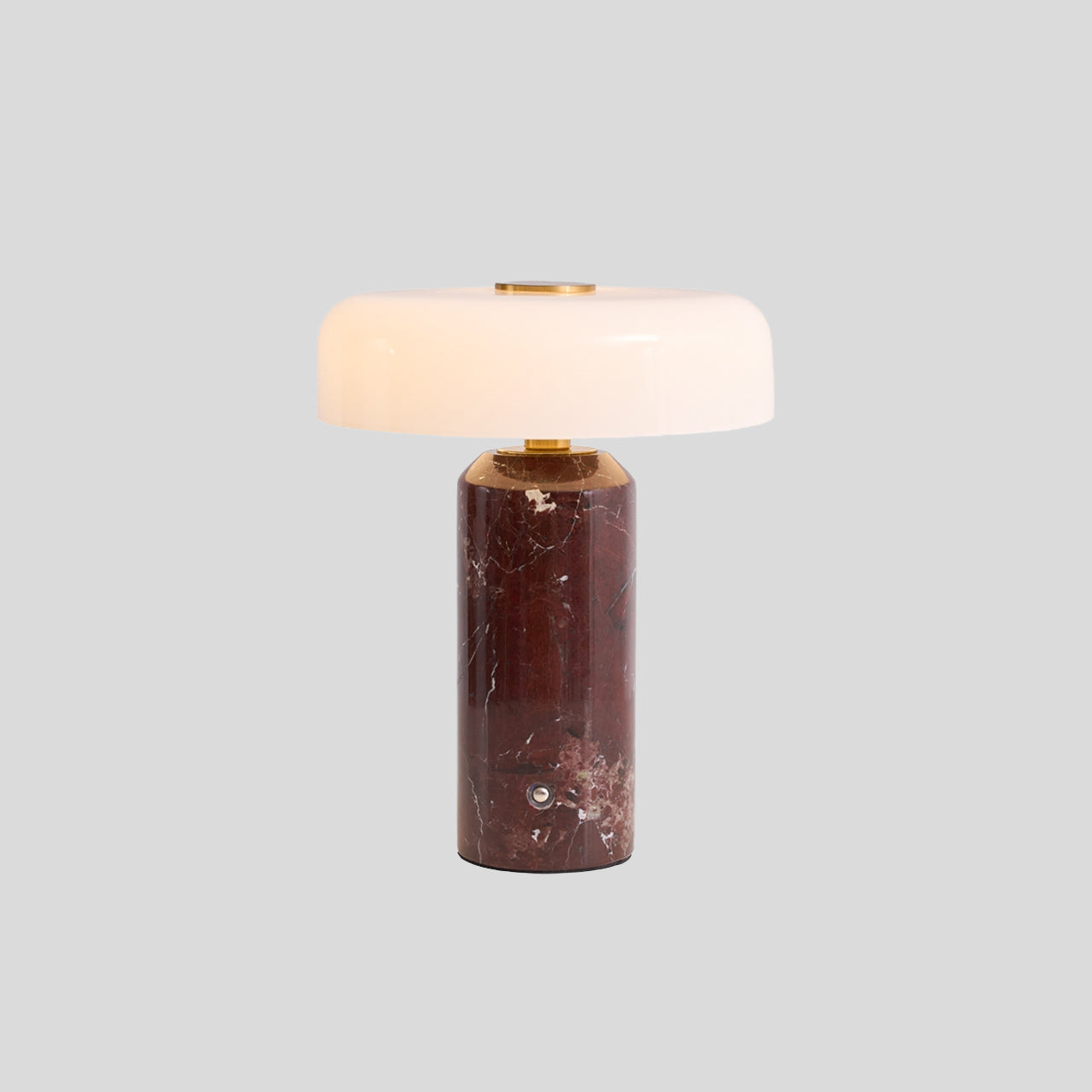 Iridescent Orb Table Lamp – Rechargeable Glass Orb Espresso Marble Base