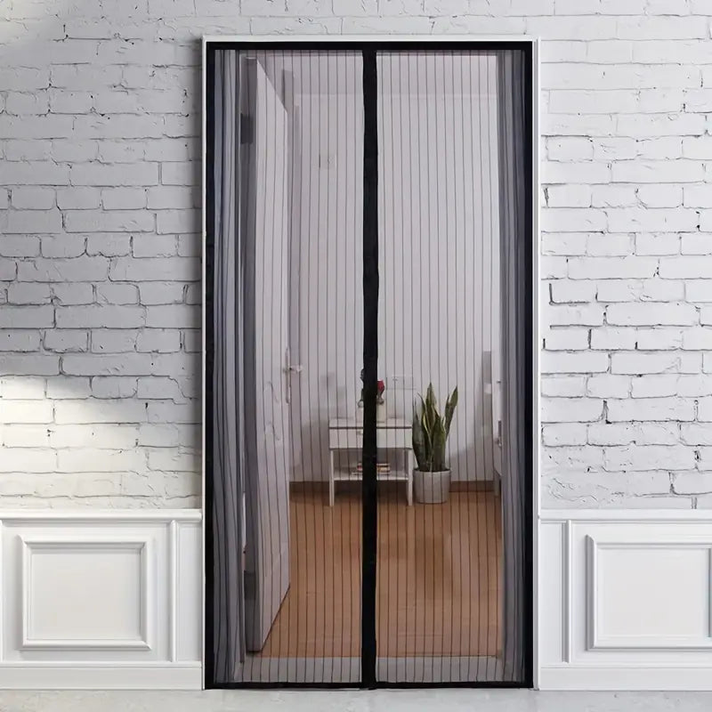 Entrava Magnetic Door Screen – Mesh Insect Curtain Hands Free Entryway Reinforced Edge Black Frame