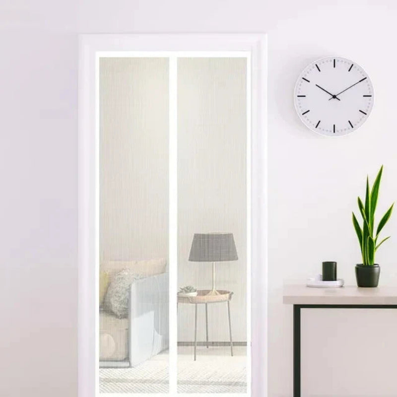 Entrava Magnetic Door Screen – Mesh Insect Curtain Hands Free Entryway Reinforced Edge Black Frame