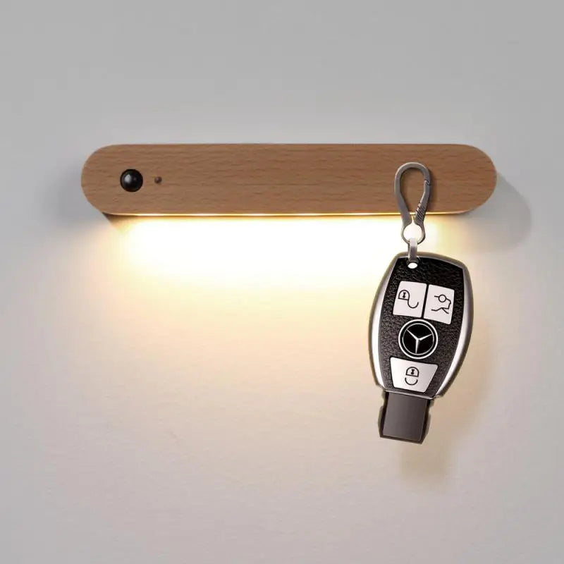 Oaklyn Magnetic Key Holder – LED Motion Sensor Wall Mounted Organizer Entryway Hallway Rechargeable