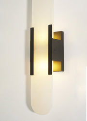Modern Marble Wall Sconce – Luxury Gold Brass Cylindrical Fixture