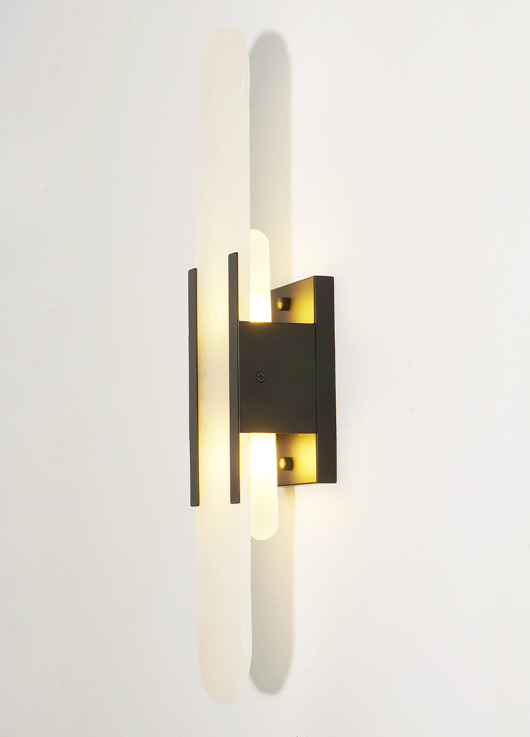Modern Marble Wall Sconce – Luxury Gold Brass Cylindrical Fixture