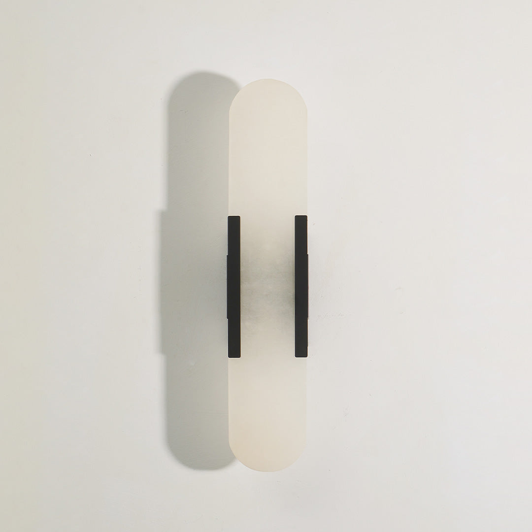 Modern Marble Wall Sconce – Luxury Gold Brass Cylindrical Fixture
