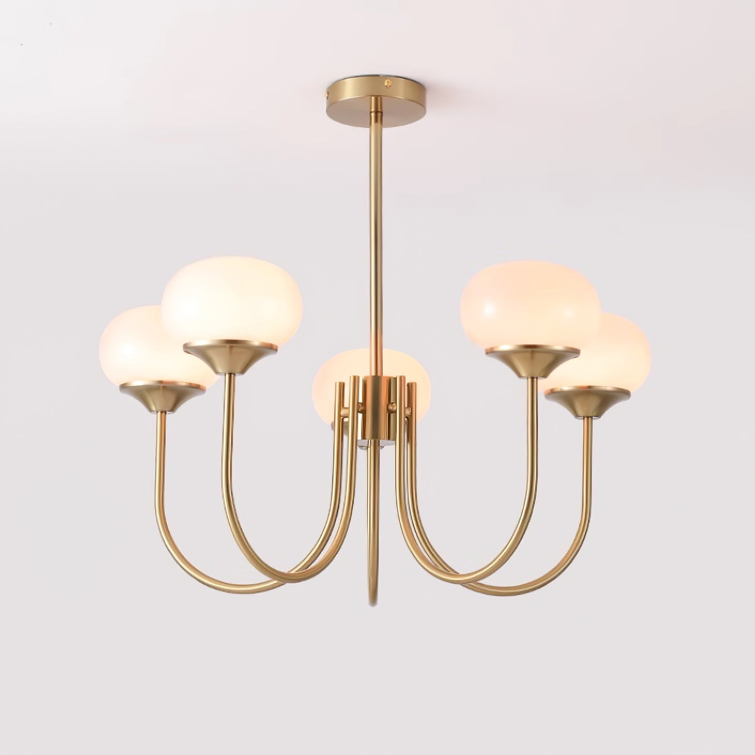 Blush Halo Chandelier Light – Glass Dome Ceiling Chandelier Lighting Fixture