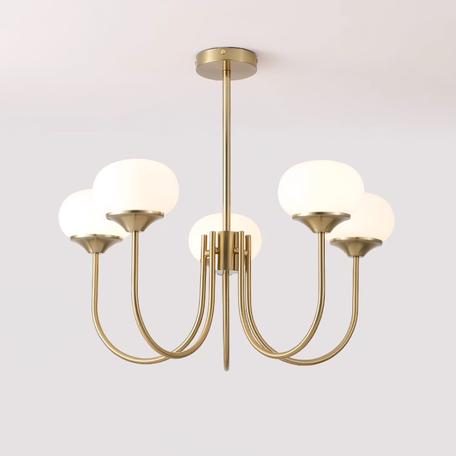 Blush Halo Chandelier Light – Glass Dome Ceiling Chandelier Lighting Fixture