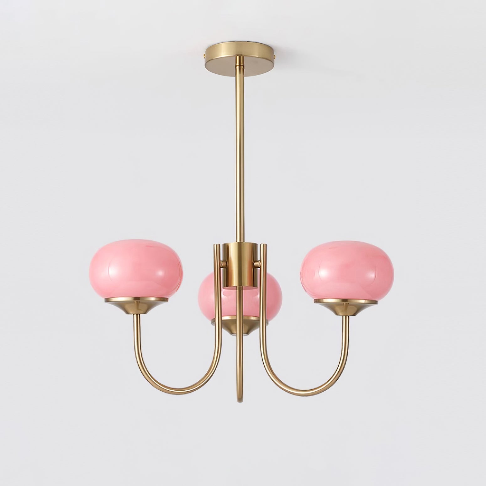 Blush Halo Chandelier Light – Glass Dome Ceiling Chandelier Lighting Fixture