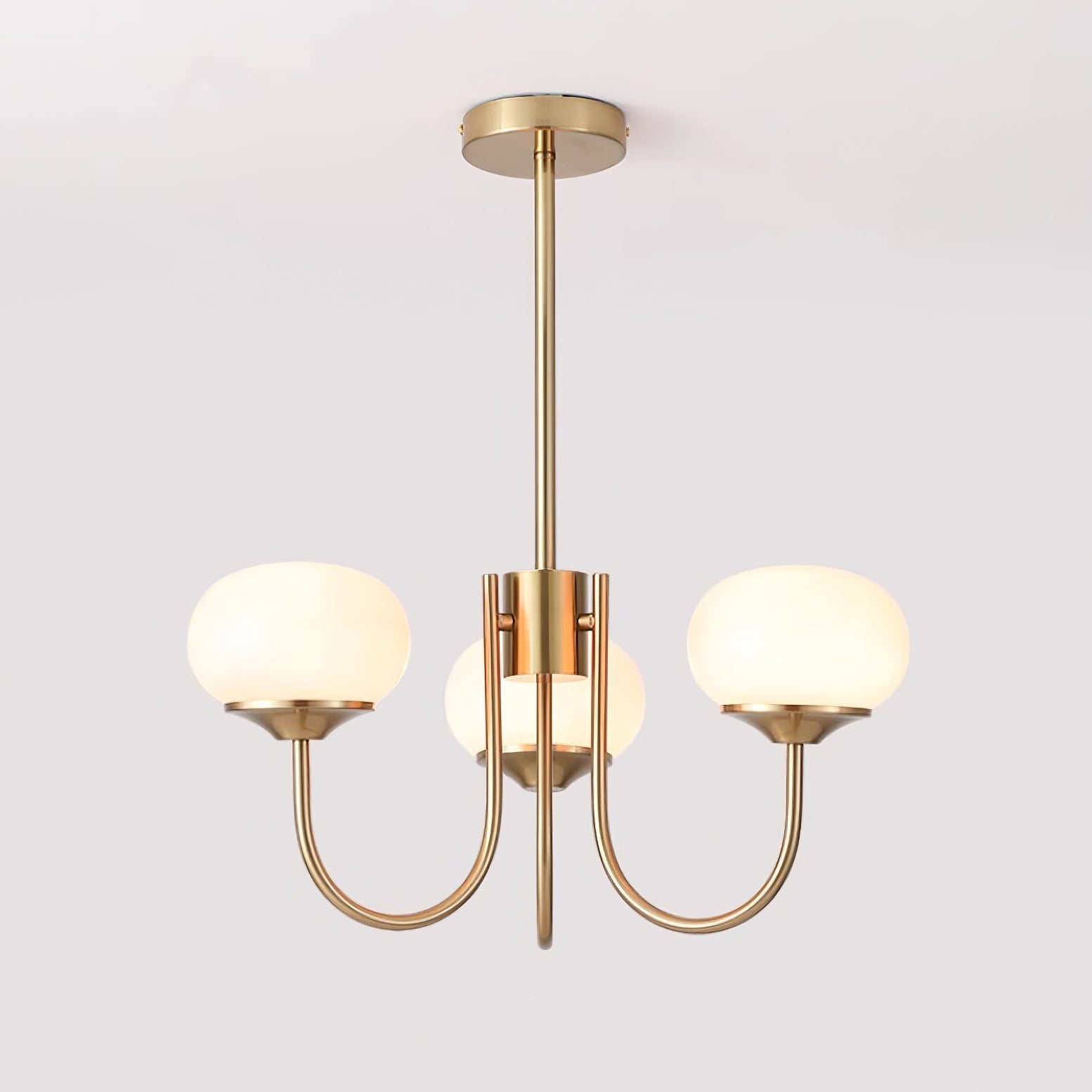 Blush Halo Chandelier Light – Glass Dome Ceiling Chandelier Lighting Fixture