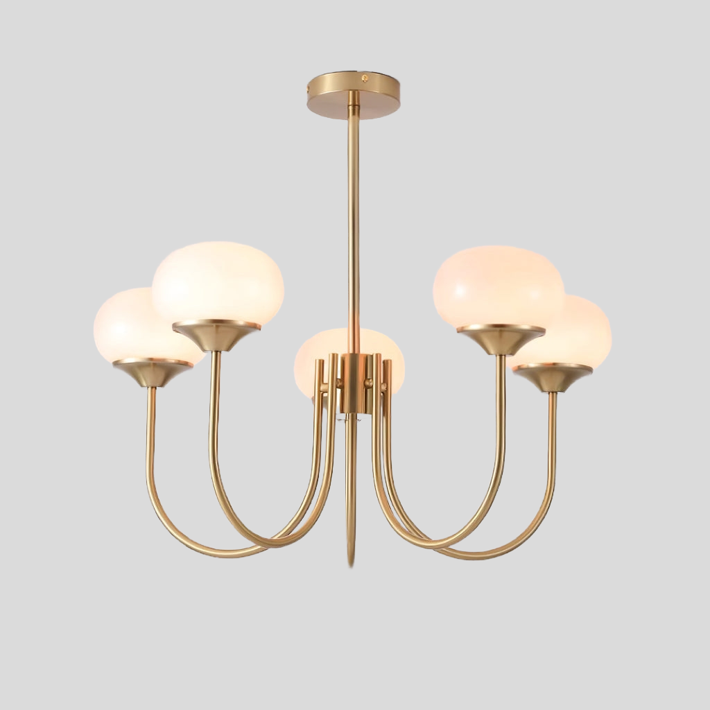 Blush Halo Chandelier Light – Glass Dome Ceiling Chandelier Lighting Fixture