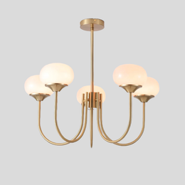 Blush Halo Chandelier Light – Glass Dome Ceiling Chandelier Lighting Fixture