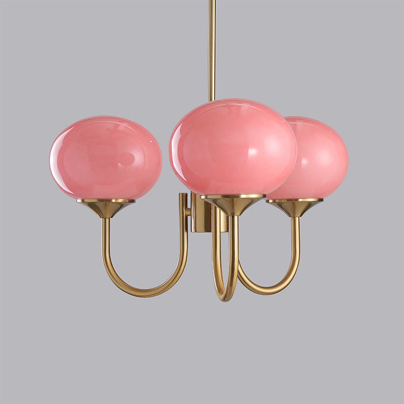 Blush Halo Chandelier Light – Glass Dome Ceiling Chandelier Lighting Fixture