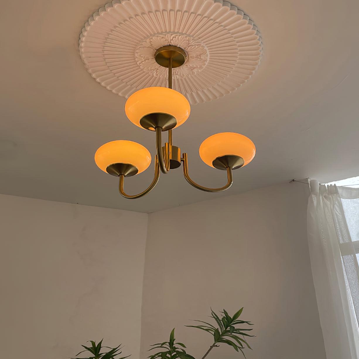 Blush Halo Chandelier Light – Glass Dome Ceiling Chandelier Lighting Fixture