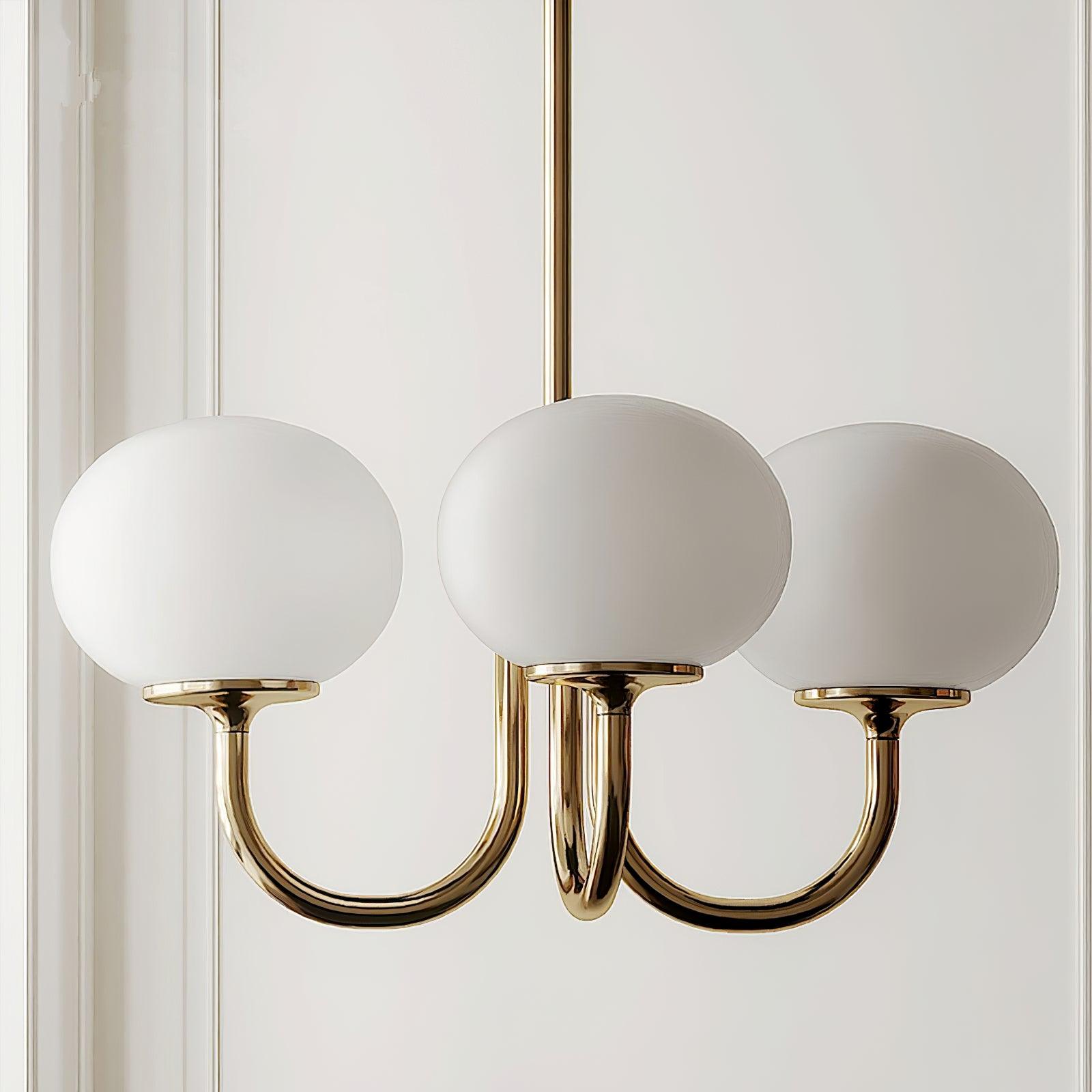 Blush Halo Chandelier Light – Glass Dome Ceiling Chandelier Lighting Fixture