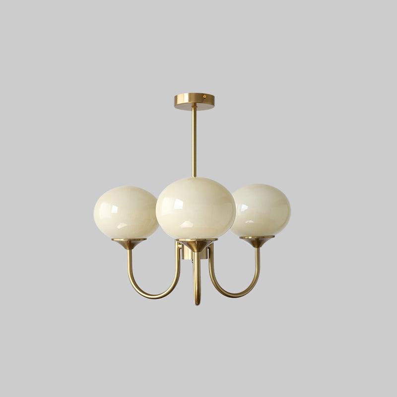 Blush Halo Chandelier Light – Glass Dome Ceiling Chandelier Lighting Fixture