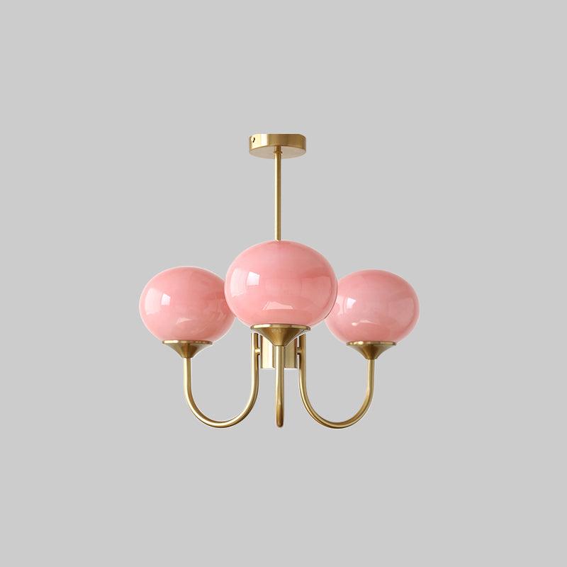 Blush Halo Chandelier Light – Glass Dome Ceiling Chandelier Lighting Fixture