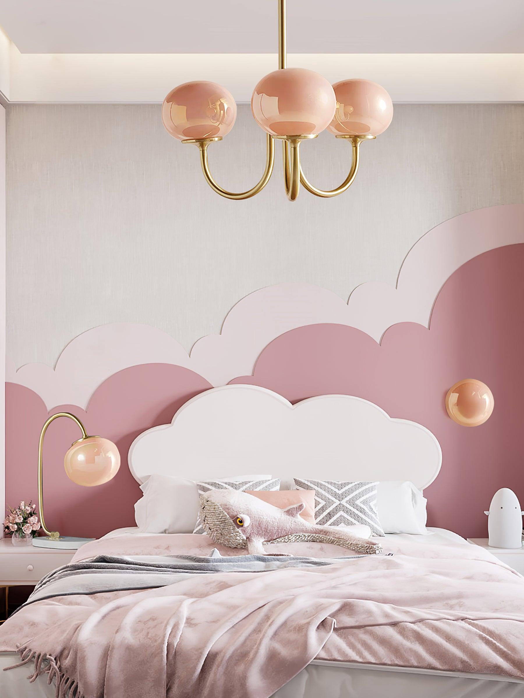 Blush Halo Chandelier Light – Glass Dome Ceiling Chandelier Lighting Fixture