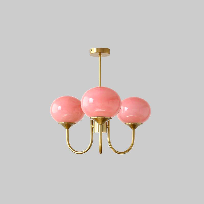 Blush Halo Chandelier Light – Glass Dome Ceiling Chandelier Lighting Fixture