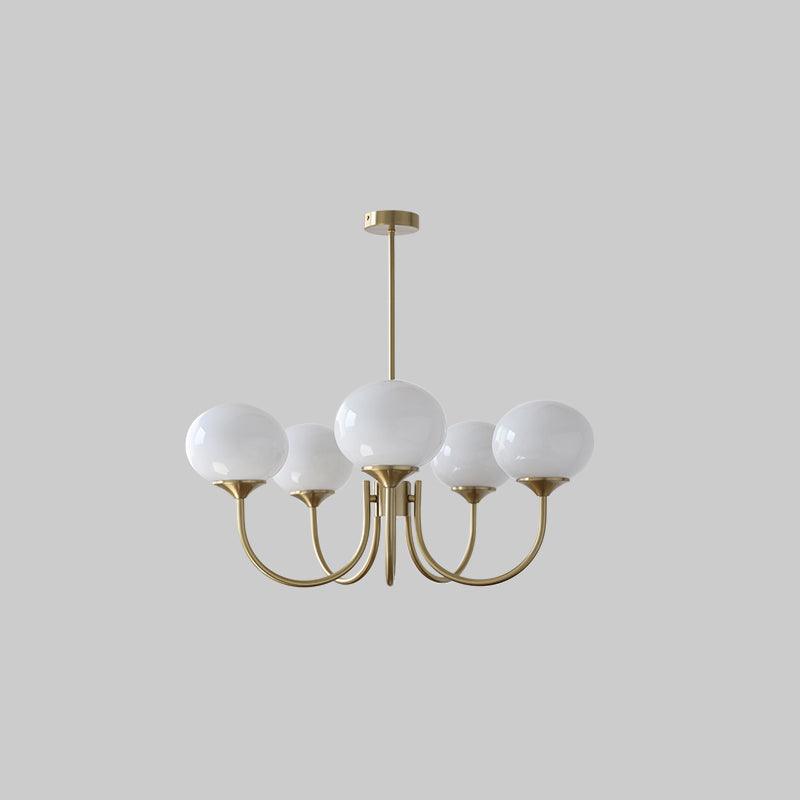 Blush Halo Chandelier Light – Glass Dome Ceiling Chandelier Lighting Fixture