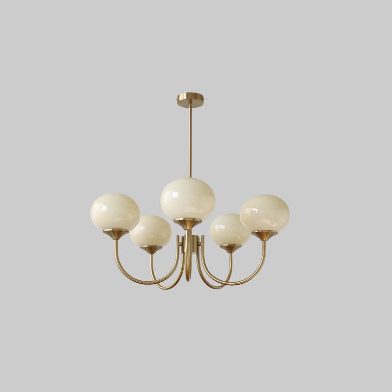 Blush Halo Chandelier Light – Glass Dome Ceiling Chandelier Lighting Fixture