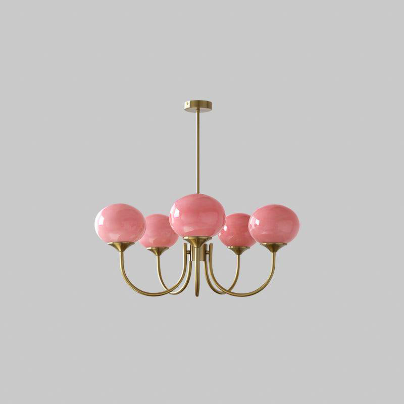 Blush Halo Chandelier Light – Glass Dome Ceiling Chandelier Lighting Fixture