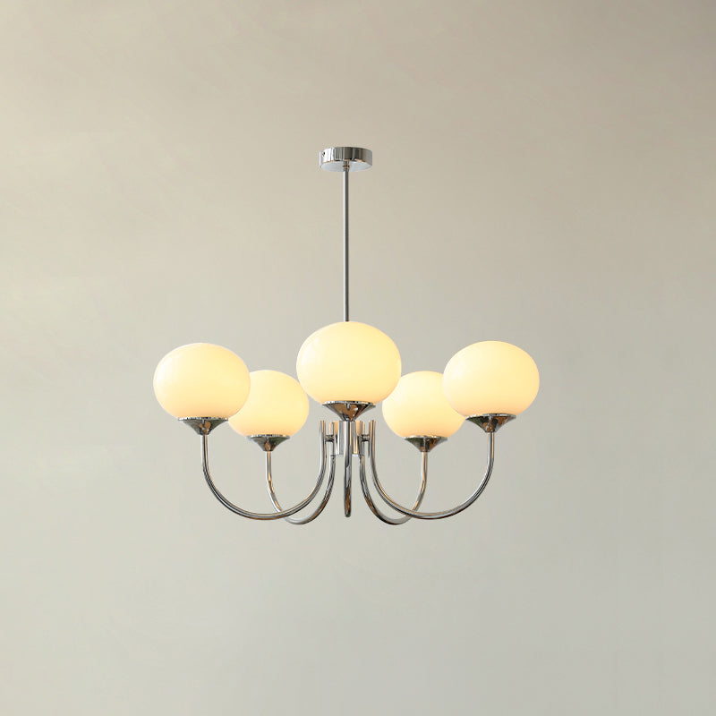 Blush Halo Chandelier Light – Glass Dome Ceiling Chandelier Lighting Fixture