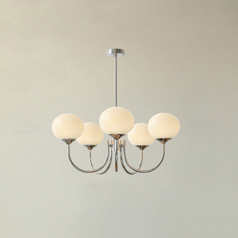 Blush Halo Chandelier Light – Glass Dome Ceiling Chandelier Lighting Fixture