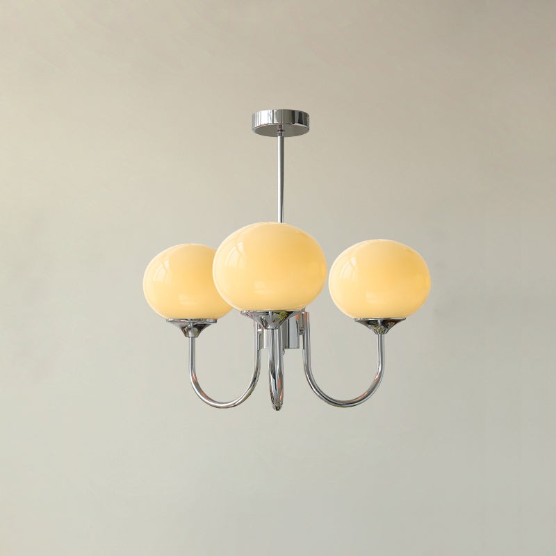 Blush Halo Chandelier Light – Glass Dome Ceiling Chandelier Lighting Fixture