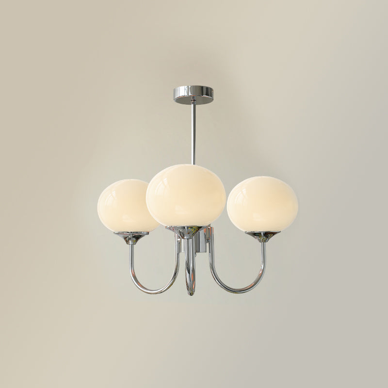 Blush Halo Chandelier Light – Glass Dome Ceiling Chandelier Lighting Fixture