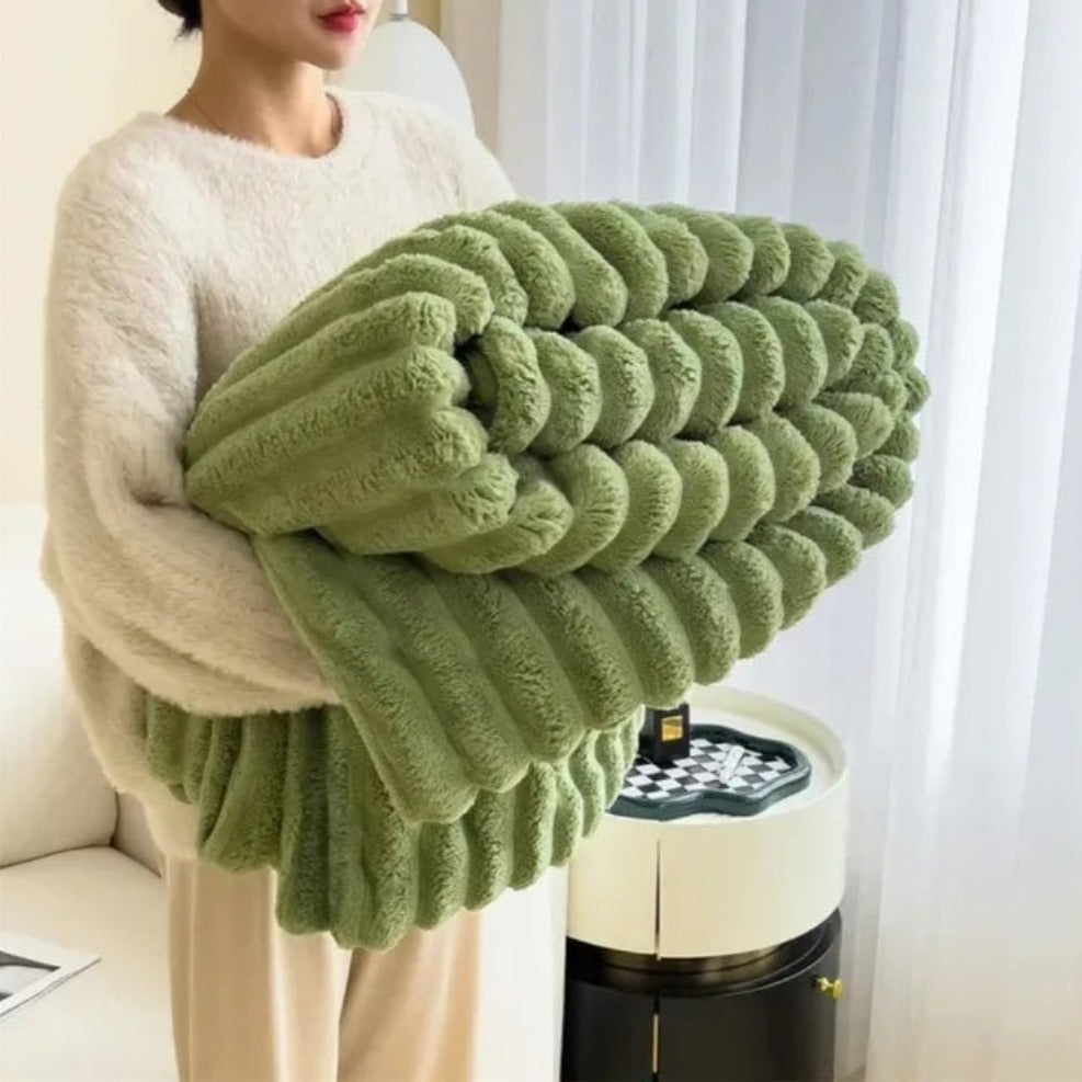 Knotara Chunky Knit Throw Blanket – Soft Plush Cozy Luxury Grey Fleece Sofa Bed Living Room Decor