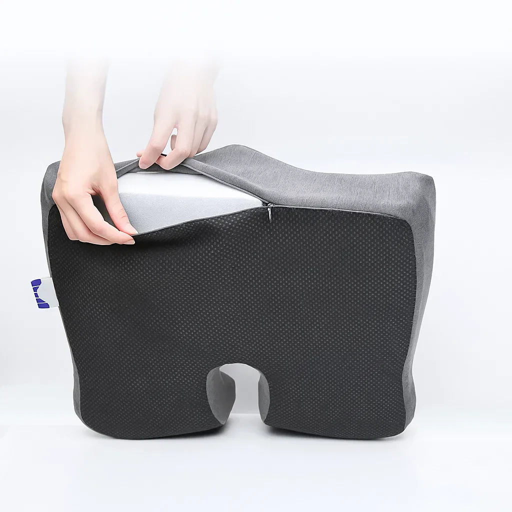Contourex Seat Cushion – Memory Foam Orthopedic Office Chair Car Seat Coccyx Tailbone Relief Pad