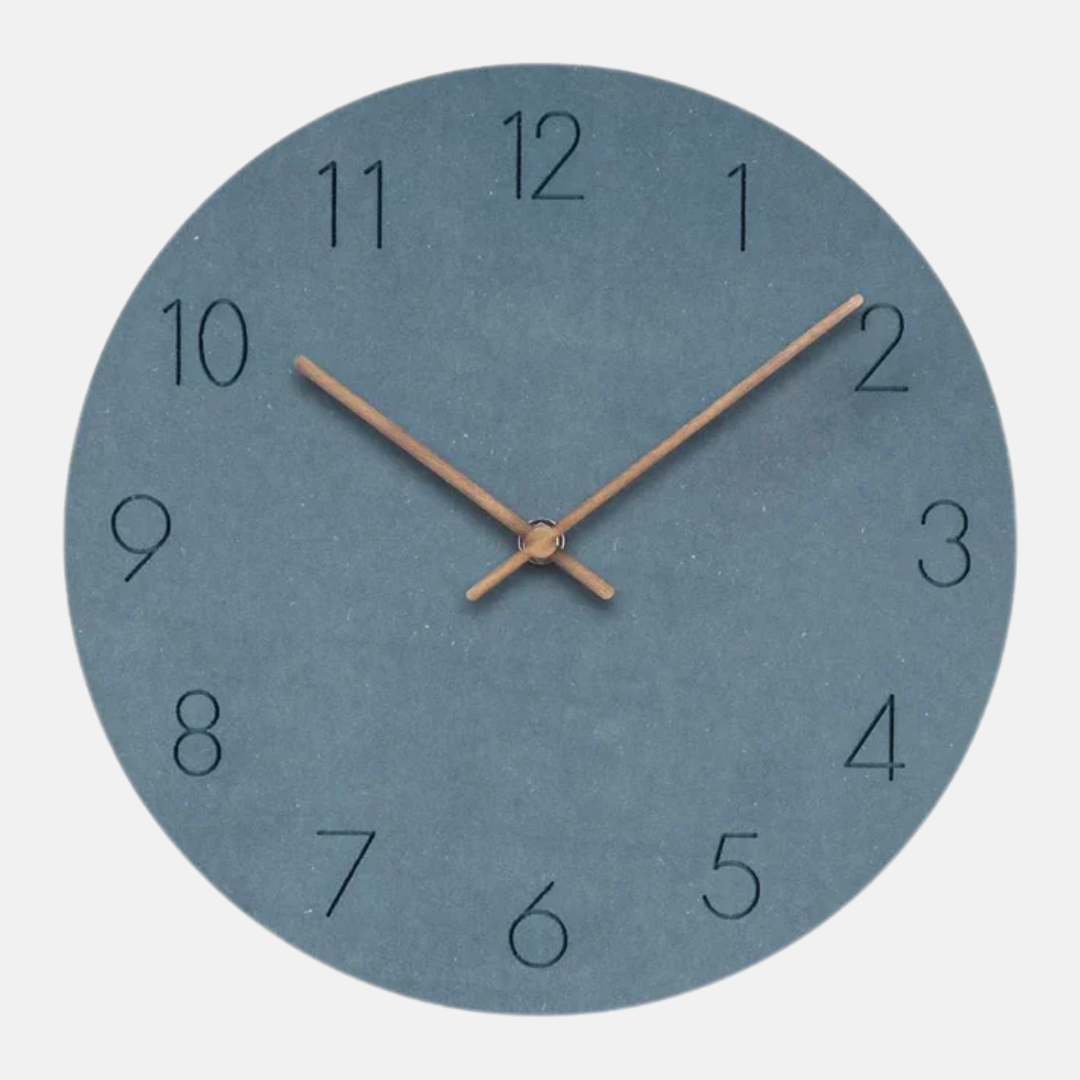 Terrasol Round Wall Clock – Silent Non-Ticking Minimalist Modern Decorative Living Room Bedroom