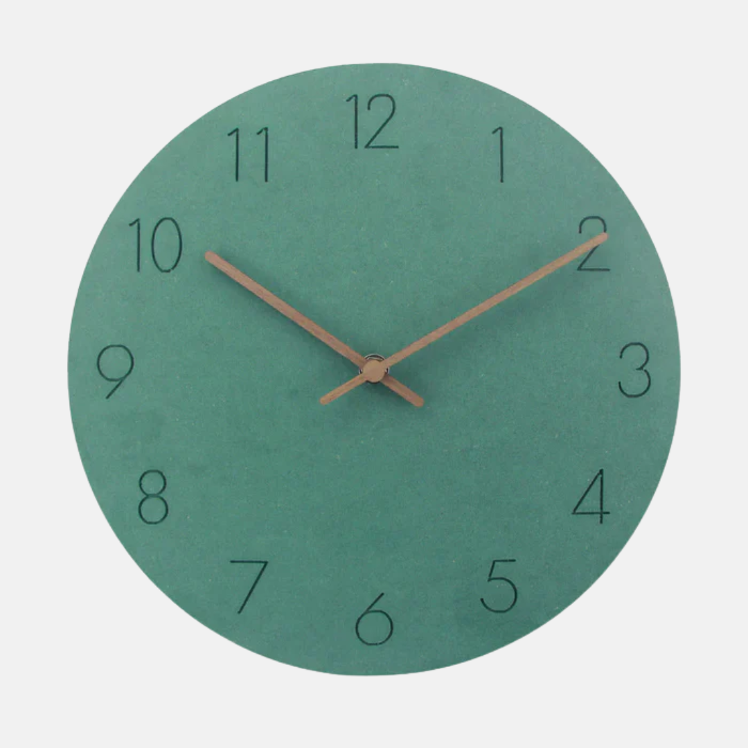 Terrasol Round Wall Clock – Silent Non-Ticking Minimalist Modern Decorative Living Room Bedroom