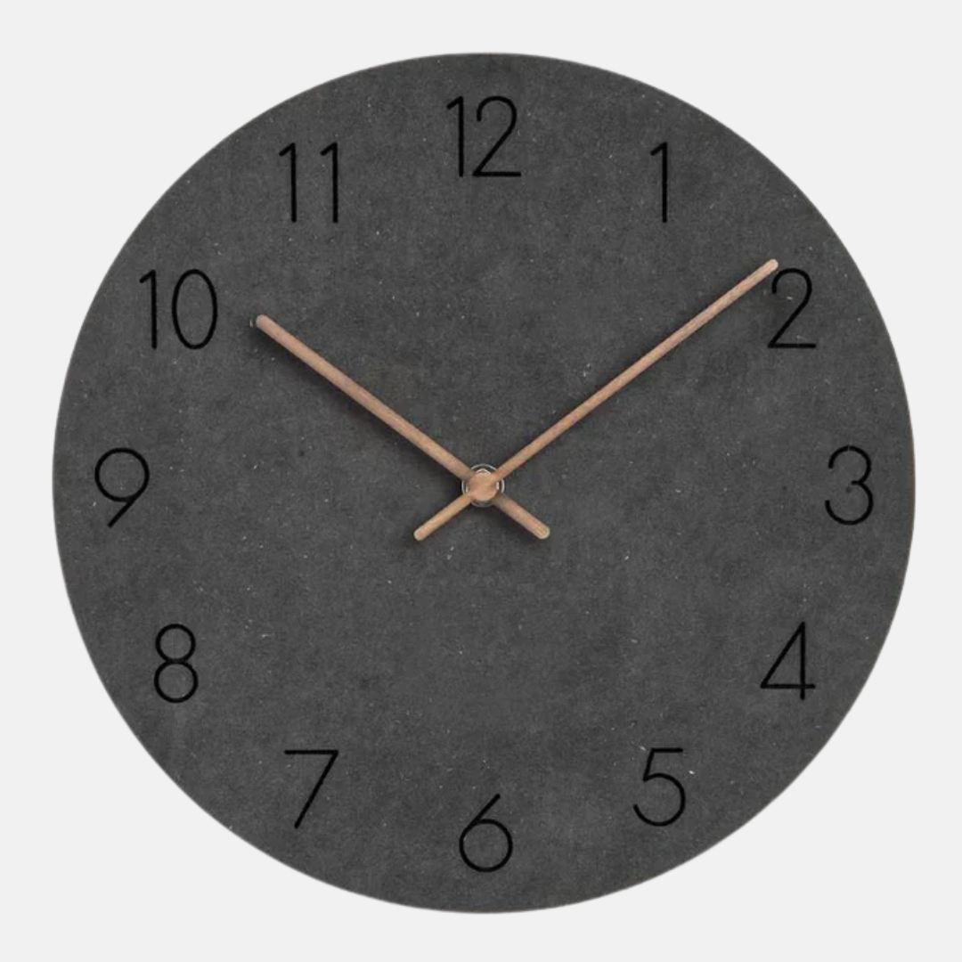 Terrasol Round Wall Clock – Silent Non-Ticking Minimalist Modern Decorative Living Room Bedroom