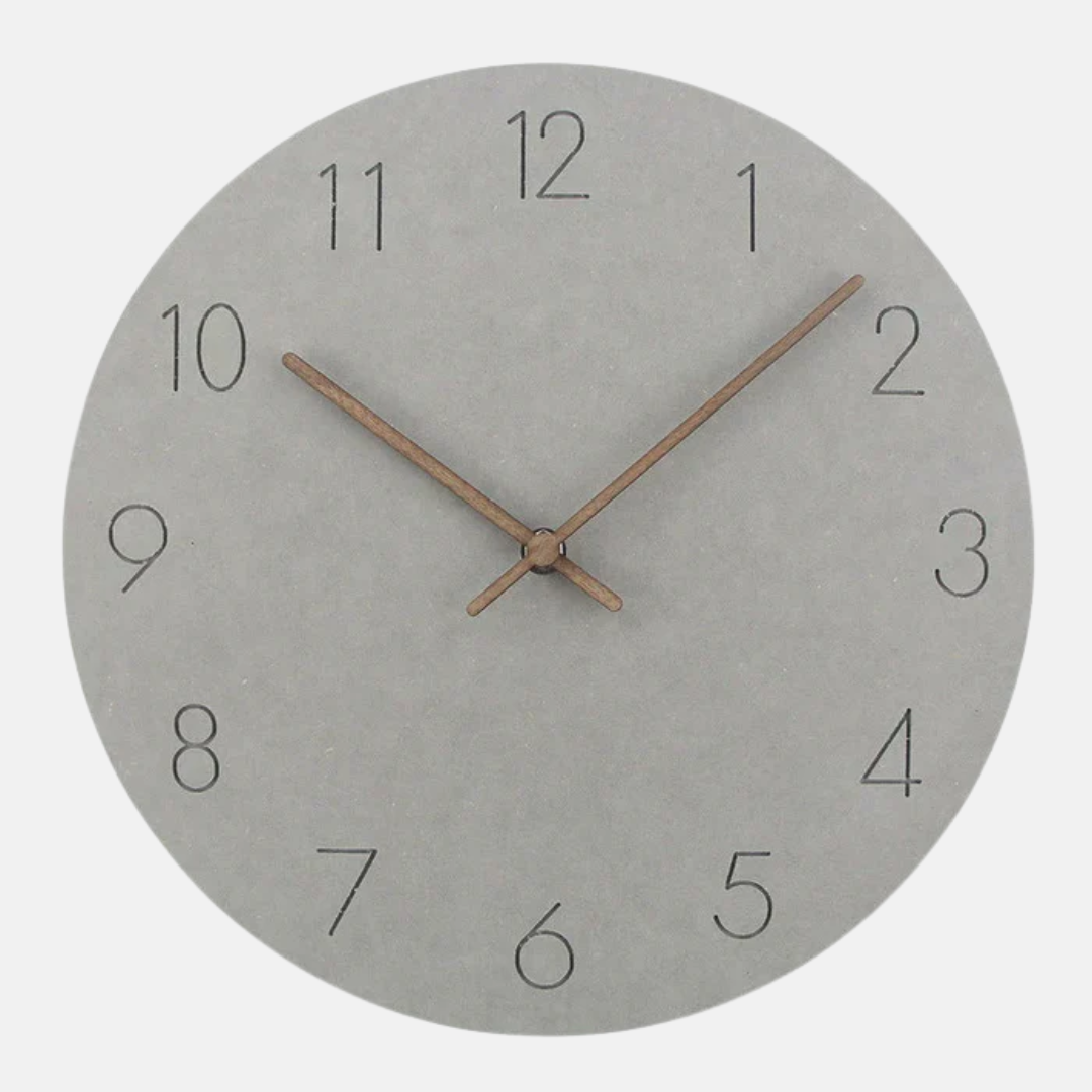 Terrasol Round Wall Clock – Silent Non-Ticking Minimalist Modern Decorative Living Room Bedroom