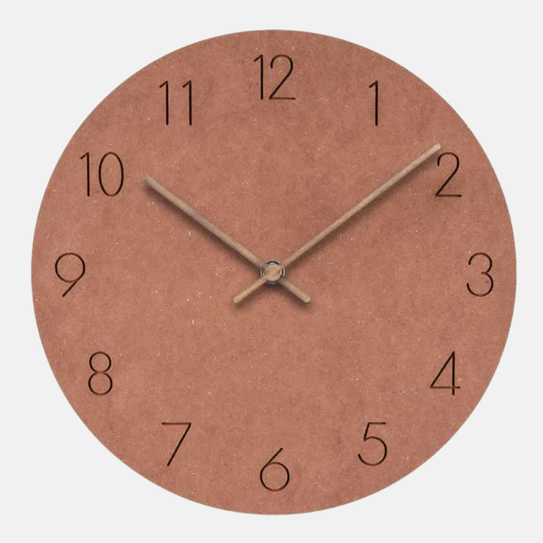 Terrasol Round Wall Clock – Silent Non-Ticking Minimalist Modern Decorative Living Room Bedroom