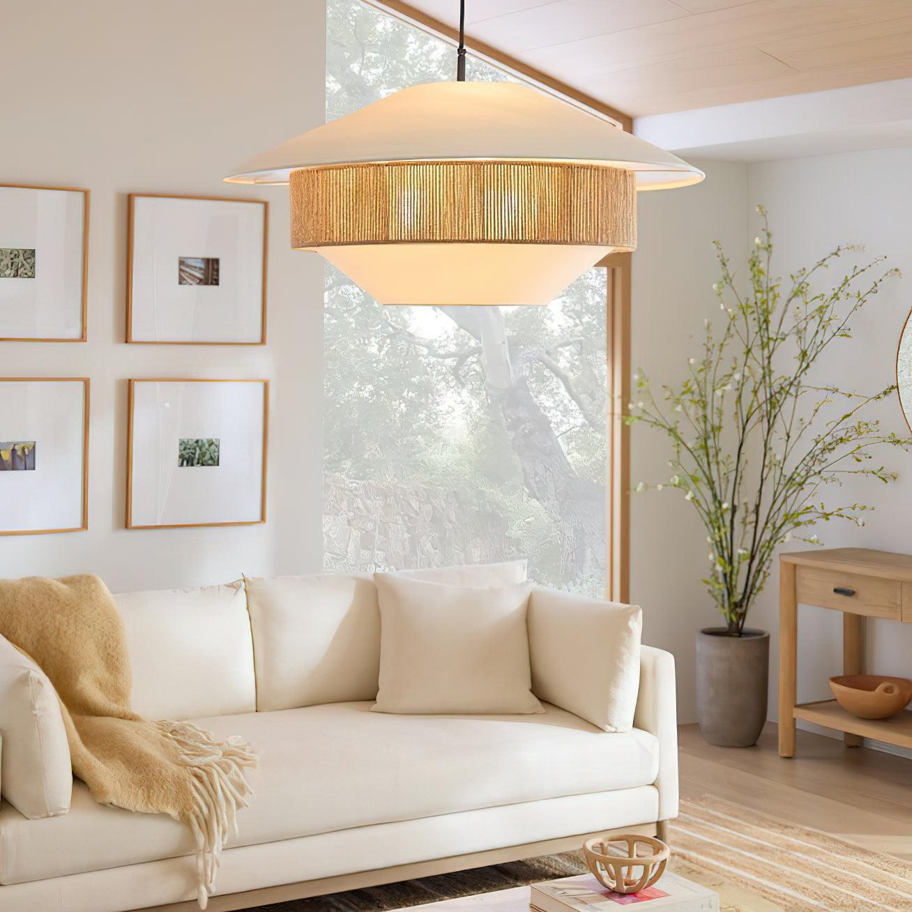 Woven Tide Pendant Light – Fabric Pendant Ceiling Lighting Fixture