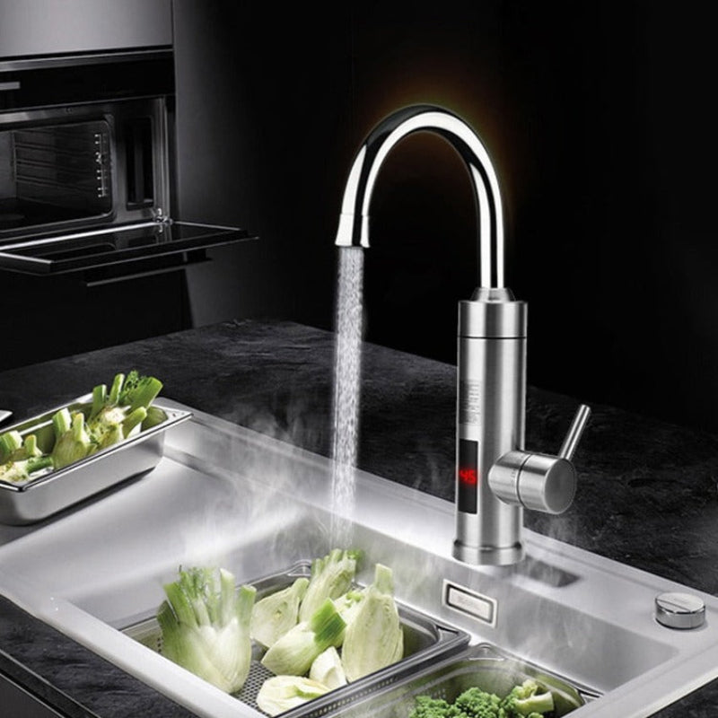 Thermax Instant Hot Water Dispenser – Electric Kitchen Faucet Digital Temperature Display Brushed Nickel