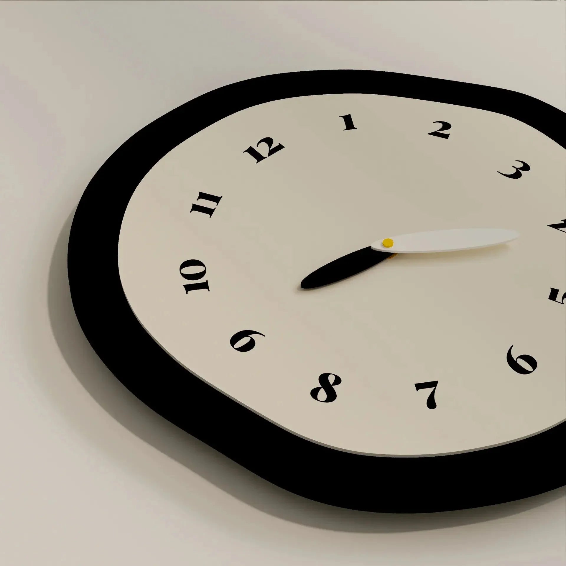 Dralen Pendulum Wall Clock – Modern Silent Quartz Black White Abstract Round Decorative Living Room
