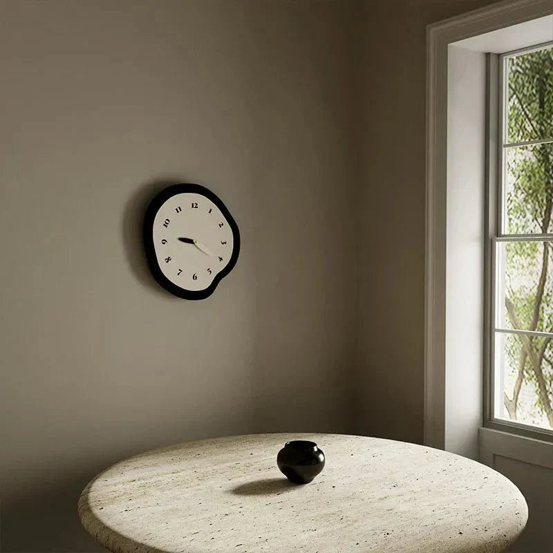 Dralen Pendulum Wall Clock – Modern Silent Quartz Black White Abstract Round Decorative Living Room