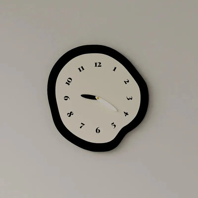 Dralen Pendulum Wall Clock – Modern Silent Quartz Black White Abstract Round Decorative Living Room