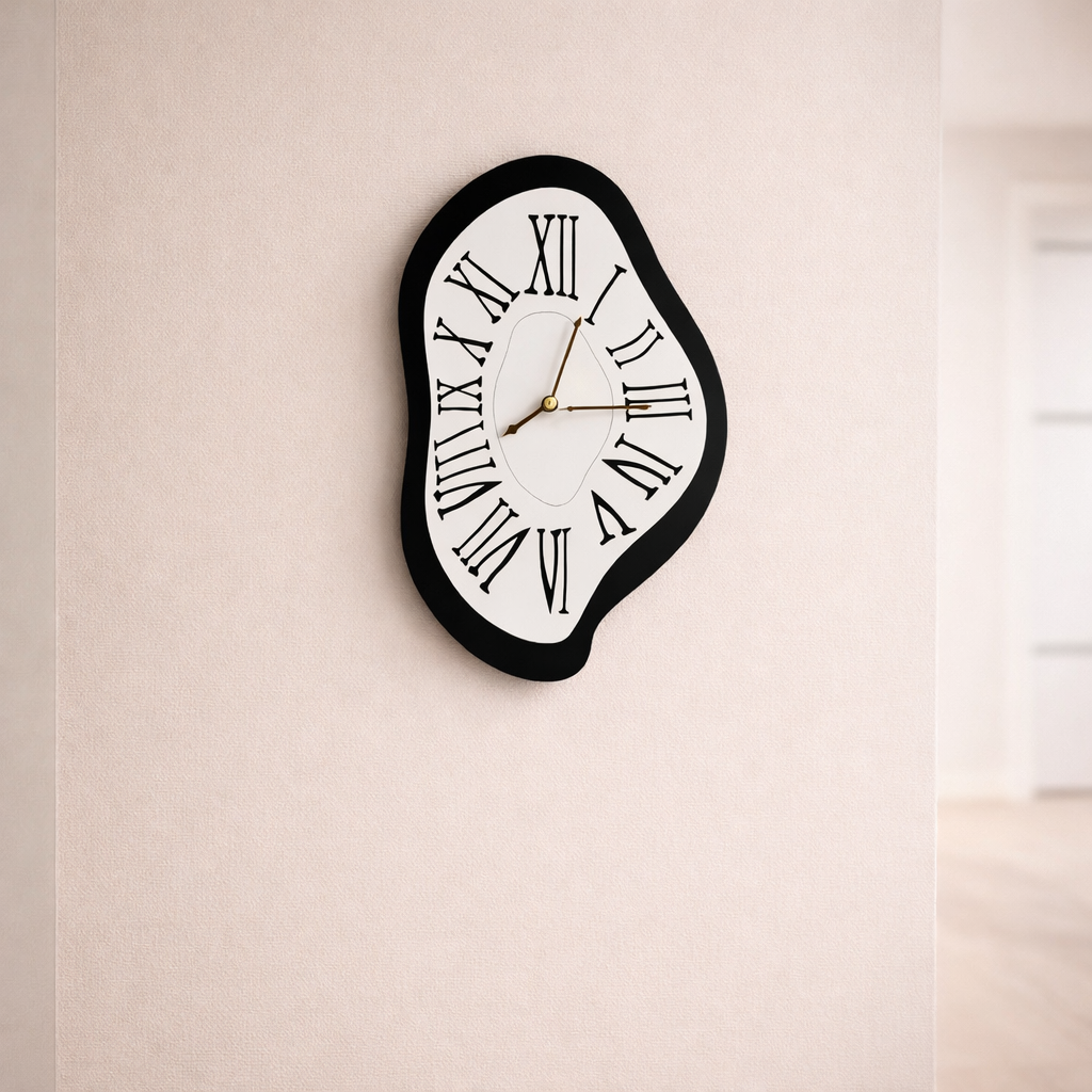 Meltvale Wall Clock – Modern Surreal Silent Roman Numeral Decorative Living Room Bedroom