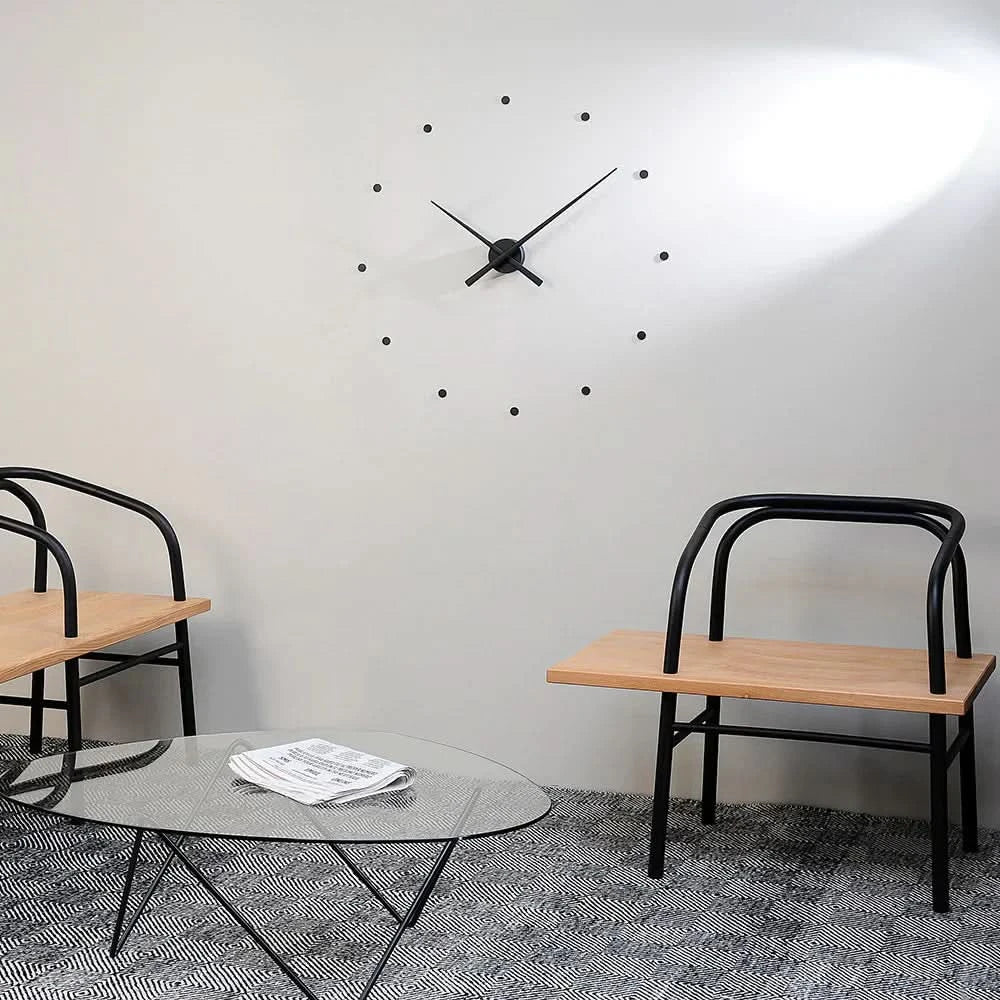 Cronos Minimalist Wall Clock – Large Modern Silent Black Metal Decorative Living Room Bedroom